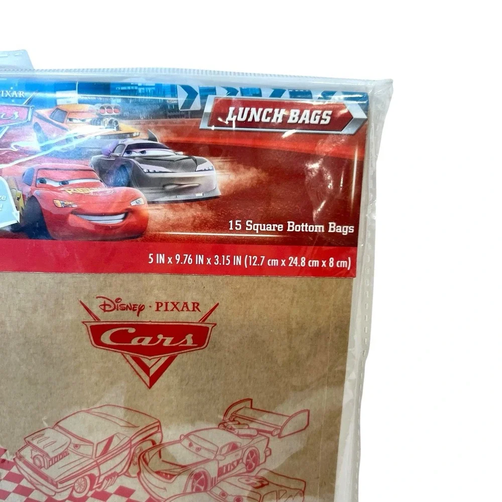 Disney Pixar Cars Paper Lunch Bags 15‎ Total Birthday Party Favor Goody Bags NEW
